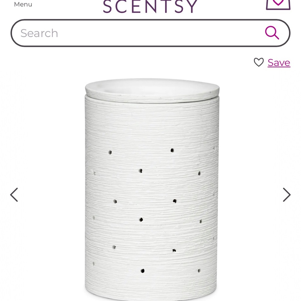 Scentsy Etched Core White Ceramic Warmer